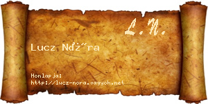 Lucz Nóra névjegykártya