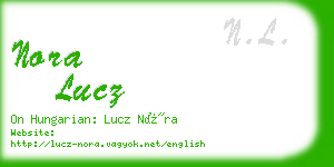 nora lucz business card